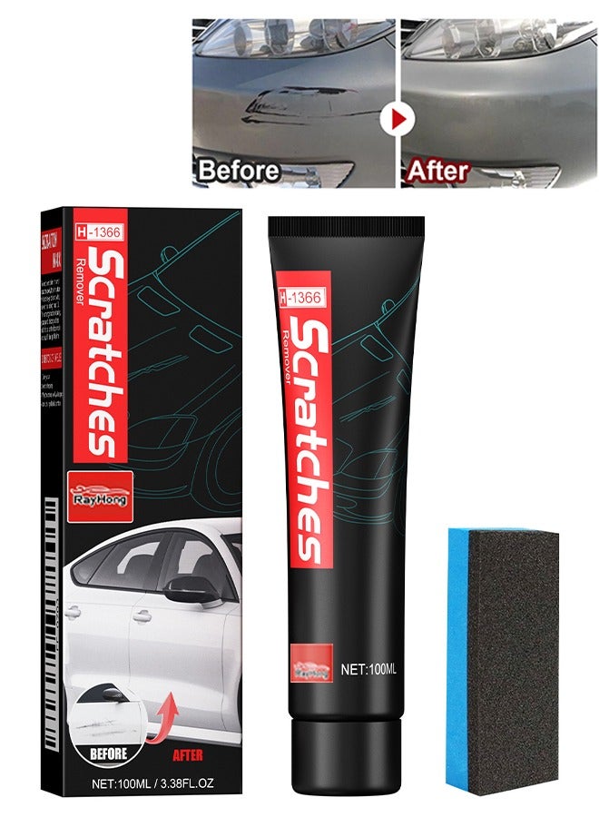 RAYHONG Scratches Remover, Car Scratch Removal, Car Scratch Repair, Car Paint Scratch Repair Agent, Car Scratch Remover, Grinding Polishing Restorer Paste with Sponge, Erase Car Scratches 100ml - Image 2