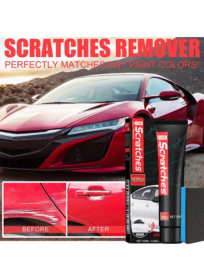 RAYHONG Scratches Remover, Car Scratch Removal, Car Scratch Repair, Car Paint Scratch Repair Agent, Car Scratch Remover, Grinding Polishing Restorer Paste with Sponge, Erase Car Scratches 100ml - Image 1