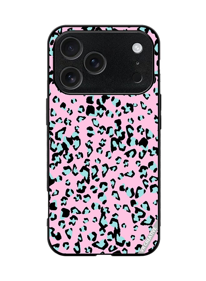 VR CREATIVE Protective Case Cover For Apple iPhone 17 Pro Pink Leopard Print Animal Skin Pattern Vector Illustration Design Multicolour