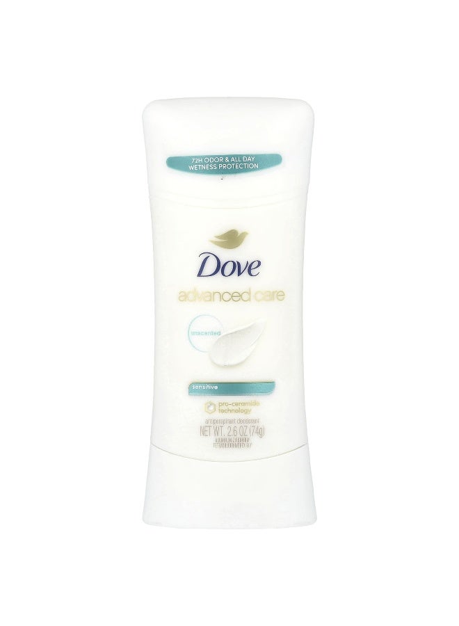Dove, Advanced Care, Antiperspirant Deodorant, Unscented, 2.6 oz (74 g) - Image 1