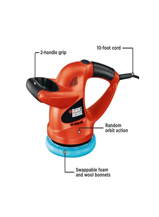 BLACK+DECKER Buffer Polisher, 6 inch Orbital Car Polisher, with Wool or Foam Bonnets (WP900) - Image 2