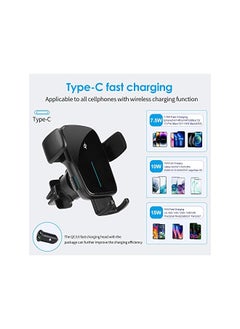 AccLoo Wireless Car Charger, 15W Qi Fast Charging Auto-Clamping Car Phone Holder, Car Air Vent Mount for iPhone14 Pro Max/14 Pro/14/13/12/11, Galaxy S22/S21+/S20 Ultra etc（Include QC3.0 Adapter）  - Image 4