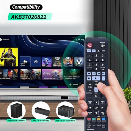 WDZP AH59-02538A Replacement Remote Control fit for Samsung HT-F5500 HT-F5500K HT-F5500W HT-F5502K HT-F5530 HT-F5530HK HT-F5530K HT-F5550 HT-F5550HK HT-F6530 Home Theater System DVD Player - Image 2