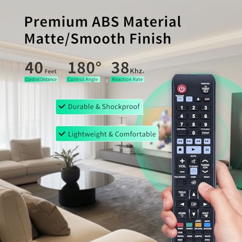 WDZP AH59-02538A Replacement Remote Control fit for Samsung HT-F5500 HT-F5500K HT-F5500W HT-F5502K HT-F5530 HT-F5530HK HT-F5530K HT-F5550 HT-F5550HK HT-F6530 Home Theater System DVD Player - Image 5
