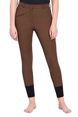 TuffRider Women's Ribb Knee Patch Breeches (Regular), Chocolate, 24 - Image 2