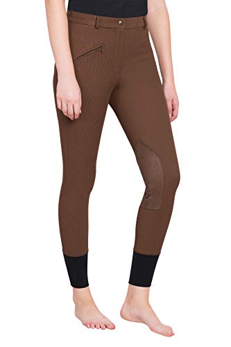 TuffRider Women's Ribb Knee Patch Breeches (Regular), Chocolate, 24 - Image 5