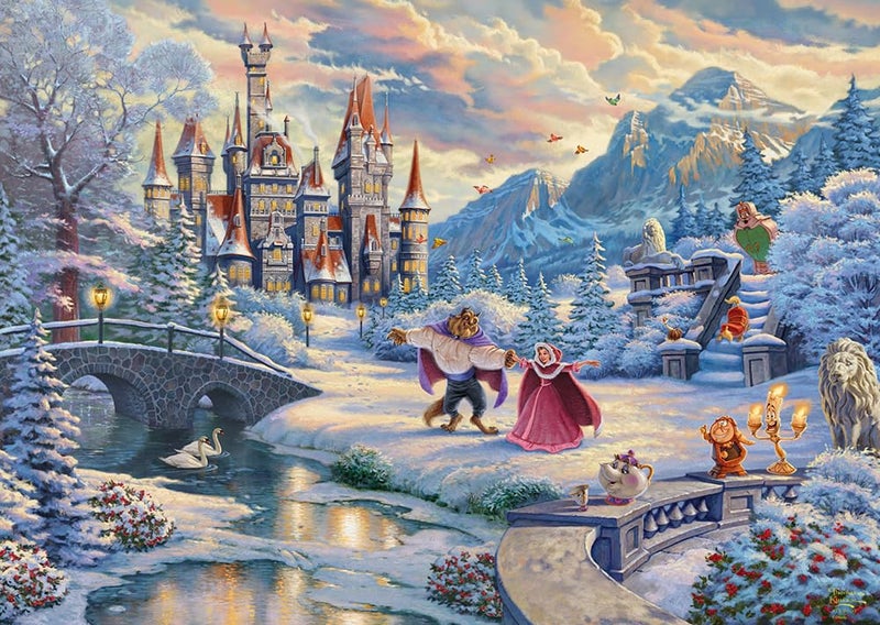 Schmidt Thomas Kinkade Disney Beauty The Beast Winter Enchantment Puzzle 1000pc Puzzle Ages 12 1 Players - Image 2