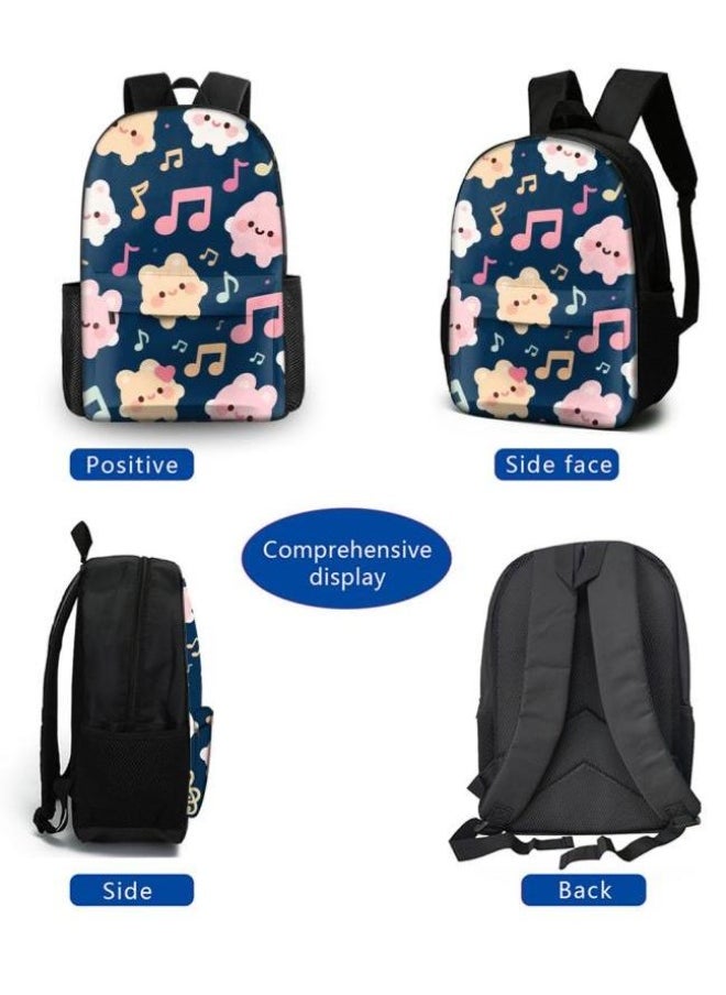 Cute cartoon print three-piece set! Backpack + handbag + pen bag combination | Multi-scene for student and children's outing - 1344