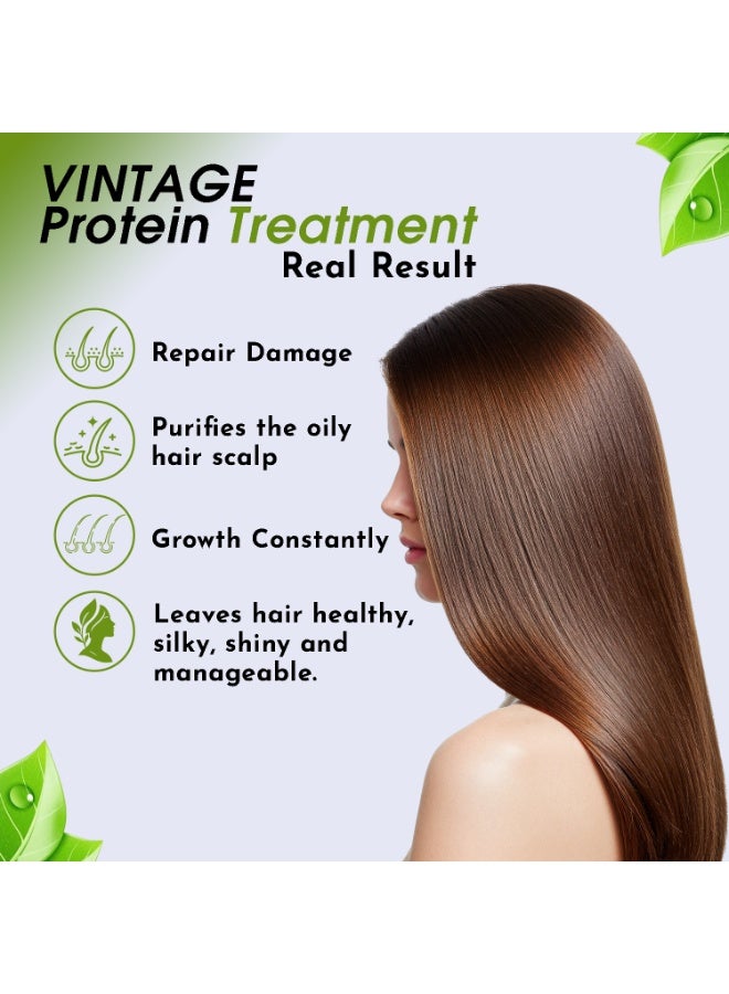Vintage Protein Hair Treatment Mask 1000ml | Deep Repair Protein Hair Mask | Keratin Hair Care for Dry, Damaged & Frizzy Hair | Salon Professional Formula - Image 4