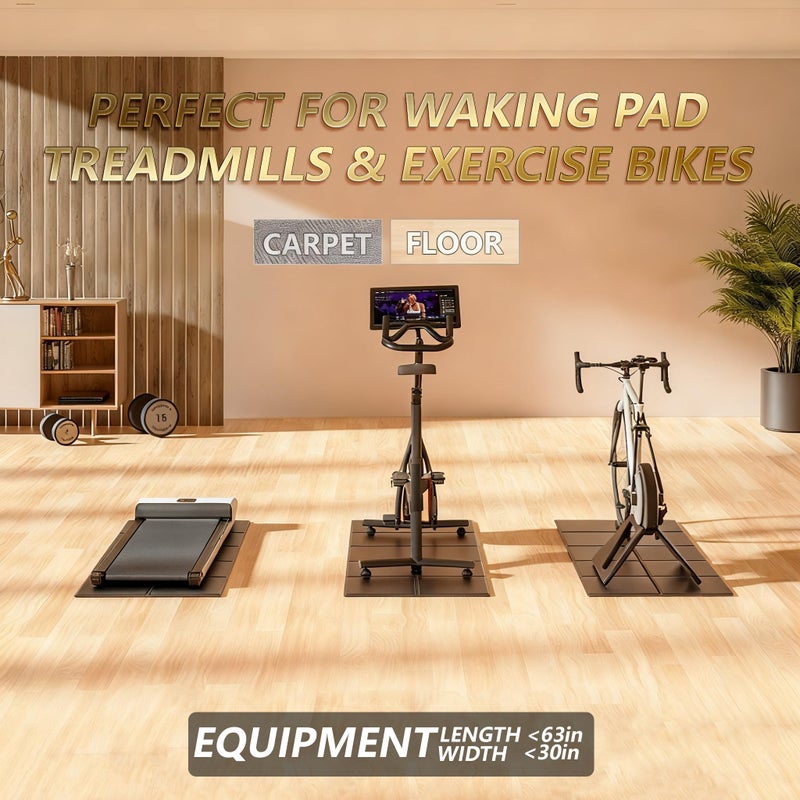 ABBER 63"x30" Walking Pad Mat for Carpet Floors,Under Bike Treadmill Mat for Hardwood Floor Protection,0.24" Thick Exercise Equipment Matt Compatible with Peloton Matt Stationary Exercise Bike Trainer Pad - Image 5