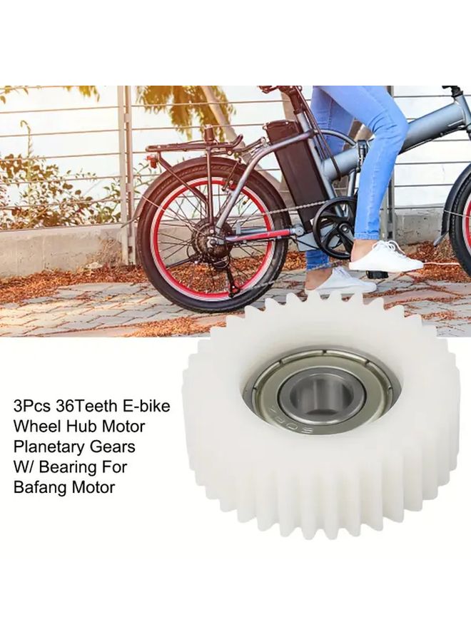 White 36 Tooth Nylon Gear Set Compatible with Bafang E Bike Hub Motor - Image 2