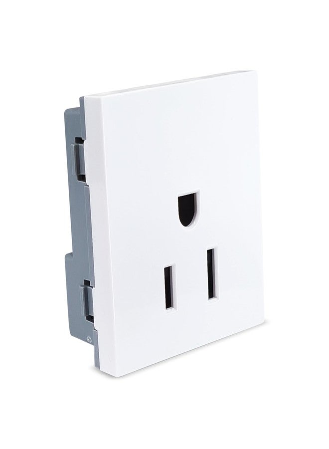 MX 3-Pin US Standard Socket with Safety Shutter - 15A 125V - 45x45mm Modular Power Socket - Compatible with US & International Brands - Image 2