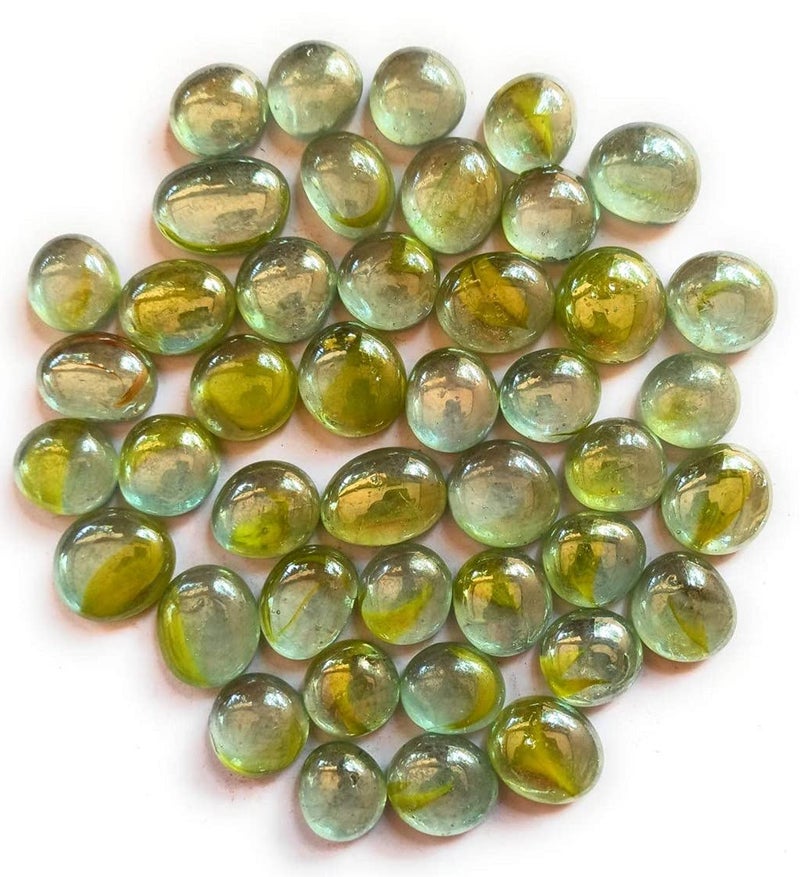 OhhSome 500GM Green Transparent Glass Pebbles for Home Dcor Stone for Aquarium Terrarium All Purpose Pack - Image 1