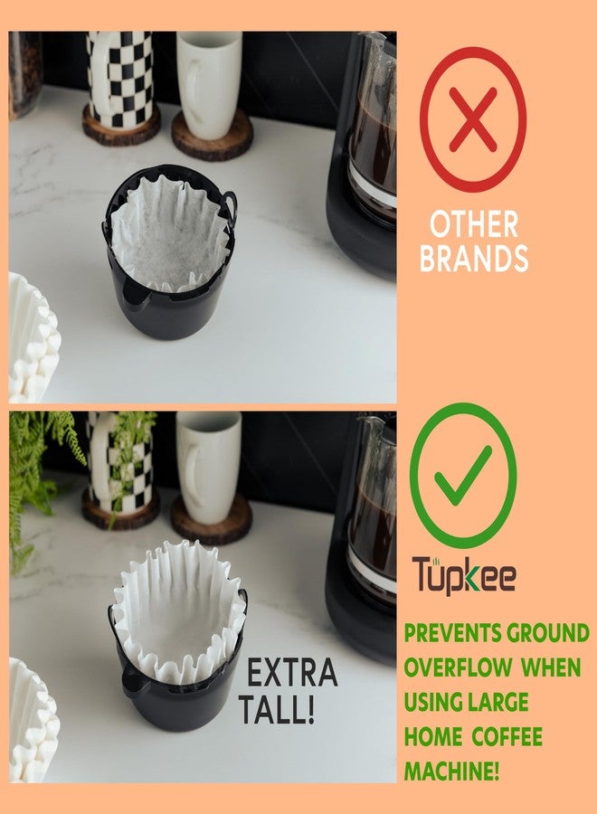 Tupkee 12-Cup Large Coffee Filters - 9.75” x 4.25” - 500 Count - Tall Walled to Prevent Ground Overflow - Compatible with Bunn 12 Cup Commercial Coffee Maker & Large Home Machines - Made in the USA - Image 4