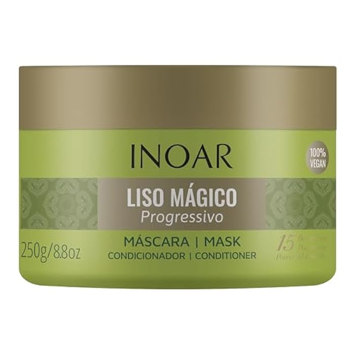 Inoar Liso Mágico Hair Mask with Jasmine Extract for Frizz Control & Deep Hydration, 6.7 oz - Image 1