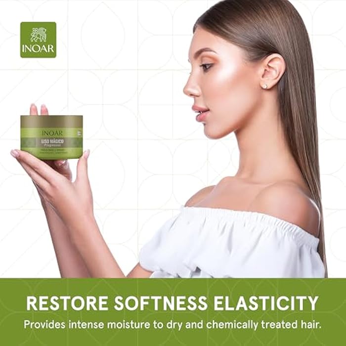 Inoar Liso Mágico Hair Mask with Jasmine Extract for Frizz Control & Deep Hydration, 6.7 oz - Image 5