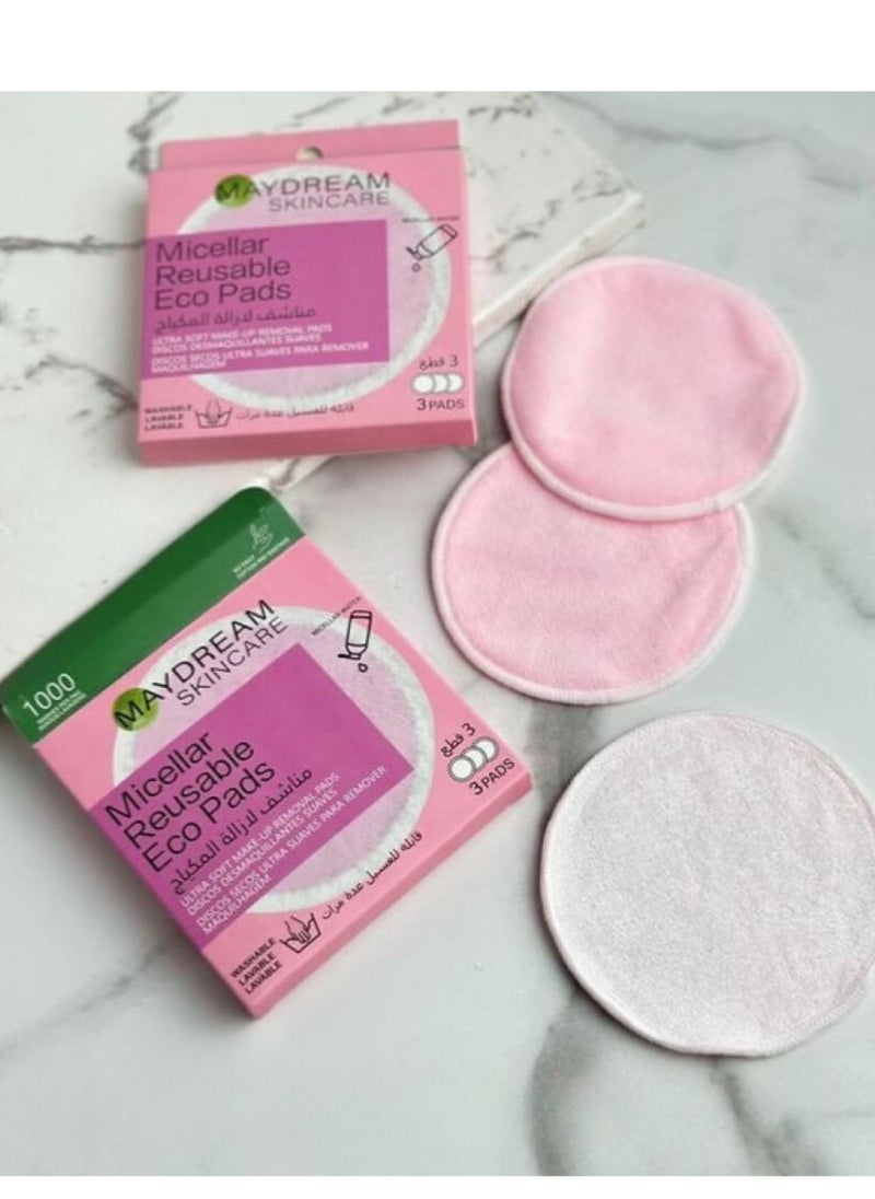 MAYDREAM Set of 3 pcs washable and reusable makeup remover  - Image 2