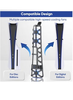 DOBE Cooling Fan for PS5 Slim Console Quiet Cooling System with Memory Function and LED Light and USB 3.0 Port for PS5 Slim Digital & Discs Edition.  - Image 4