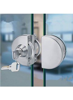 MVM Enterprise MVM Enterprise Glass to Glass Door Lock No Drilling Stainless Steel Durable Lock for Double Glass Doors Anti Theft System Double Door Central Lock with 3 Keys Pack of 1  - Image 1