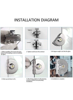 MVM Enterprise MVM Enterprise Glass to Glass Door Lock No Drilling Stainless Steel Durable Lock for Double Glass Doors Anti Theft System Double Door Central Lock with 3 Keys Pack of 1  - Image 3