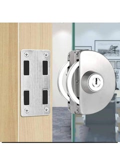 MVM Enterprise MVM Enterprise Glass to Glass Door Lock No Drilling Stainless Steel Durable Lock for Double Glass Doors Anti Theft System Double Door Central Lock with 3 Keys Pack of 1  - Image 5