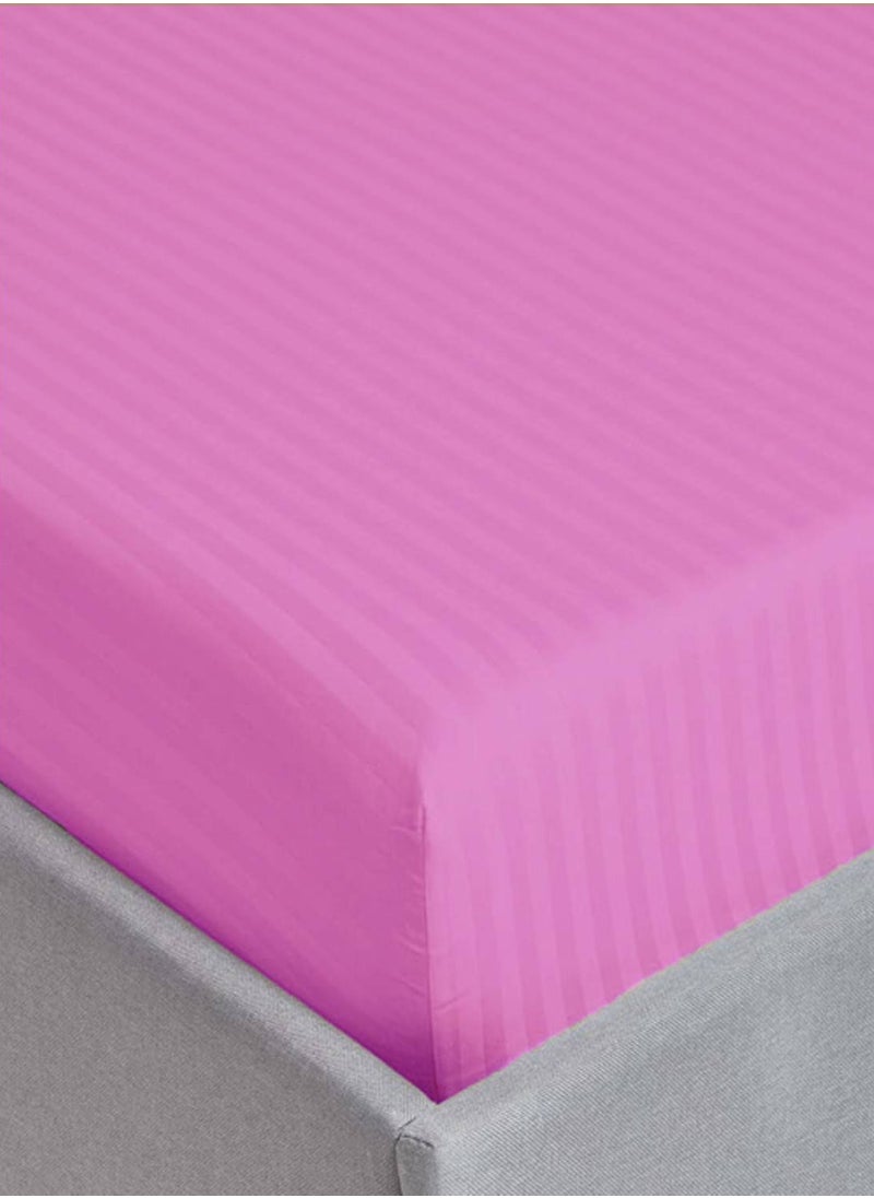 MAXQON - Deep Fitted Elastic Bedsheet Set With Pillow Covers, King/Queen/Double/Single Sizes, Color Pink, Depth 30cm - Image 1