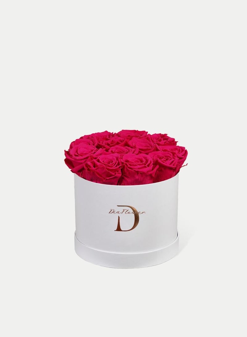 Dia FLOWER Infinity Round Box, Shades Of Pink  12 ROSES SMALL - Image 3