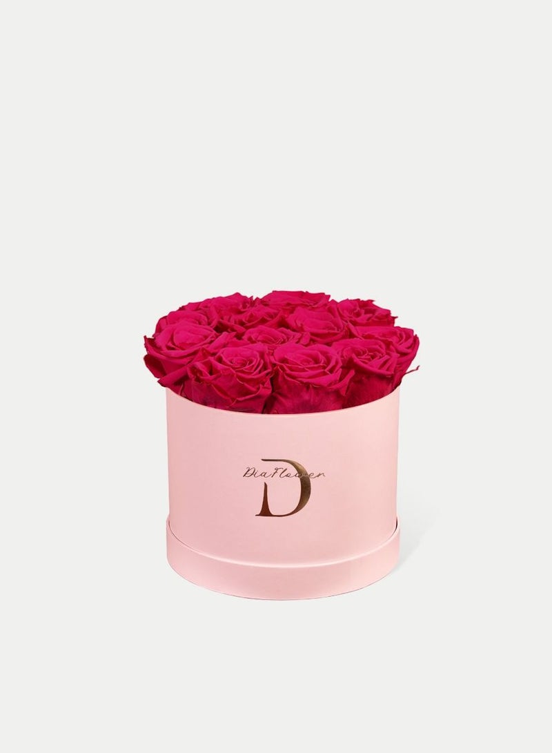 Dia FLOWER Infinity Round Box, Shades Of Pink  12 ROSES SMALL - Image 2