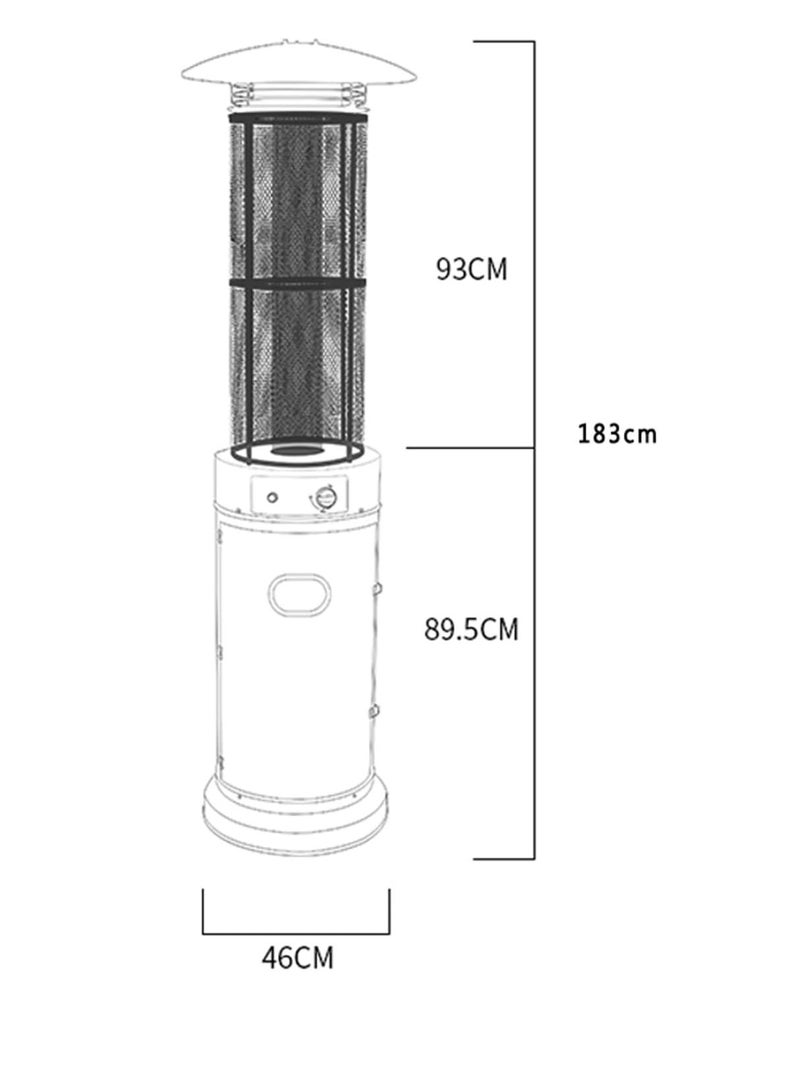 Patio Heater Outdoor – 46,000 BTU Mushroom Propane Gas Heater | Adjustable Heat Control, Safety Shut-Off, Wheels for Easy Mobility, Ideal for Garden, Terrace & Restaurant Use - Image 3