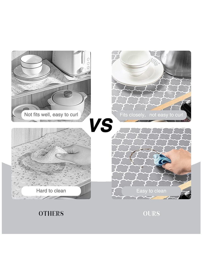 XiuWoo Large 4 Rolls Non-Adhesive Shelf Liners, Drawer Mats, Non-Slip Food Grade EVA Drawer Liner, Stain-Proof Liner, Waterproof Cabinet Liner for Home Kitchen Shelf, Cabinets, Refrigerator, Closet - Image 3
