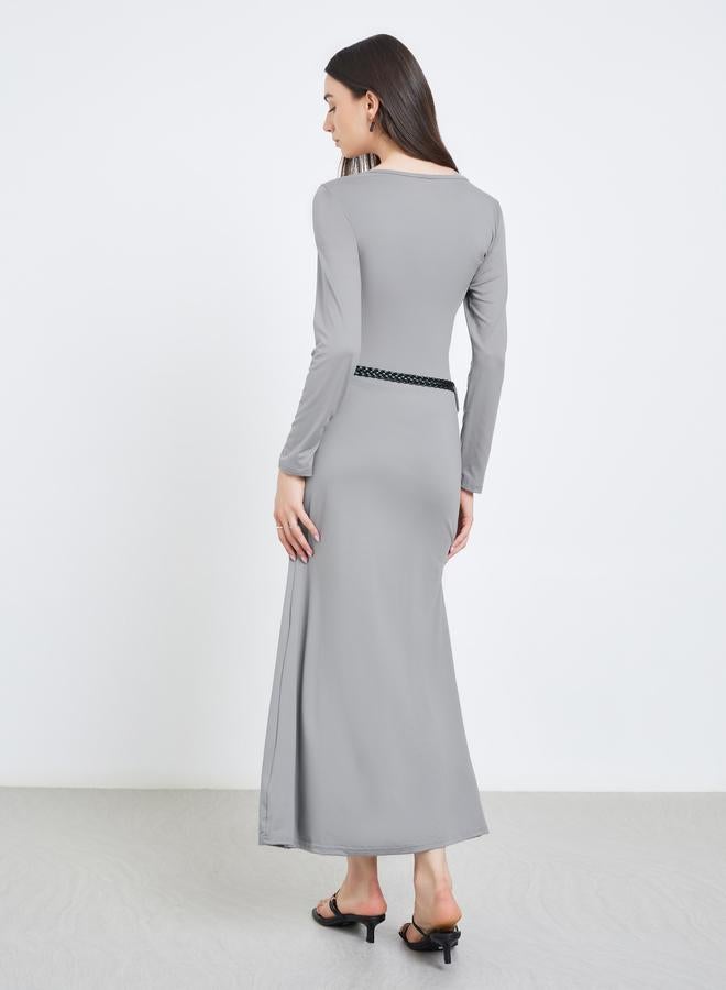 تايك تو فستان ميدي بحزام خصر - Image 5