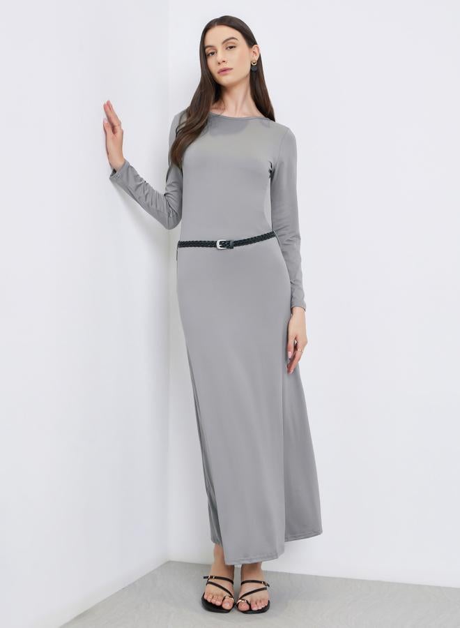 تايك تو فستان ميدي بحزام خصر - Image 2