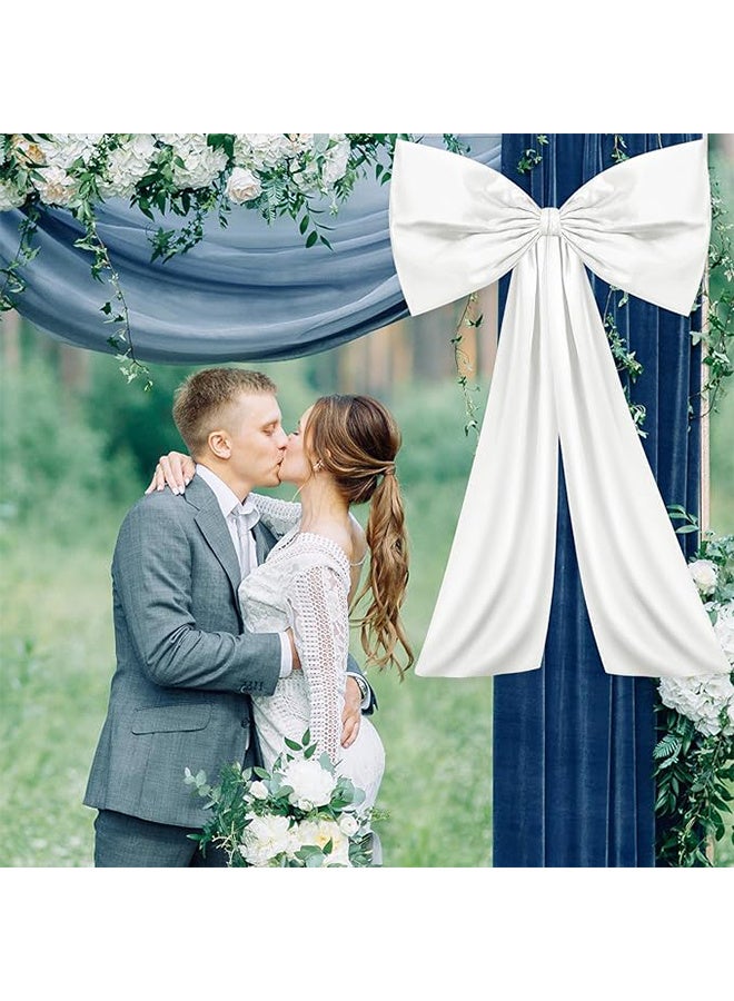 Decor Large Bow for Room, Giant Ribbon Tie for Birthday Party Backdrop Wall Decor, 24 X 36 Inches - White - Image 4