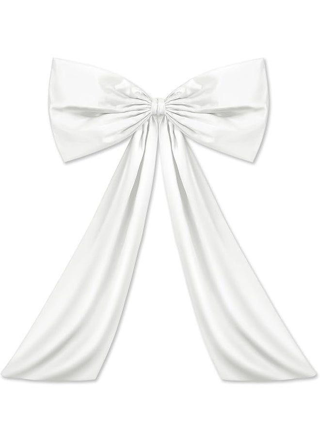Decor Large Bow for Room, Giant Ribbon Tie for Birthday Party Backdrop Wall Decor, 24 X 36 Inches - White - Image 1