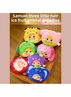 Three Small Wool 400 Body Second Generation Bear Rabbit Happy Picnic Plush Blind Box Cute Tide Play Plush-Color:Mr1054 Sanxiao Fruit Animal Paradise Plush (please Take 6 Pieces Of The Whole Box)