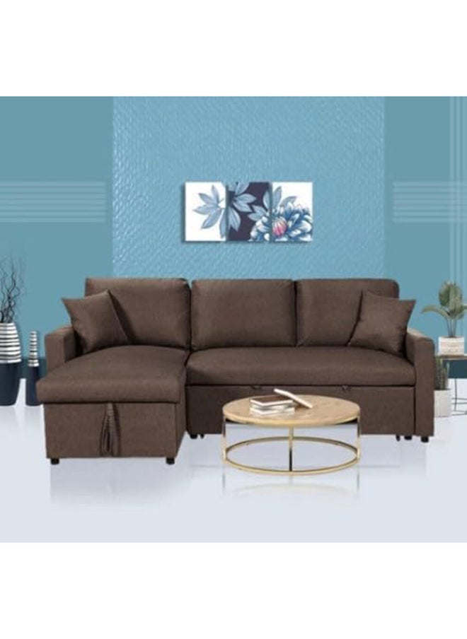 MAF furniture - Maf Diwan Sofa Cum Bed With Cushions L-Shaped Storage Space | Convertible Living Room Furniture Maf-S05- Blue - Image 1