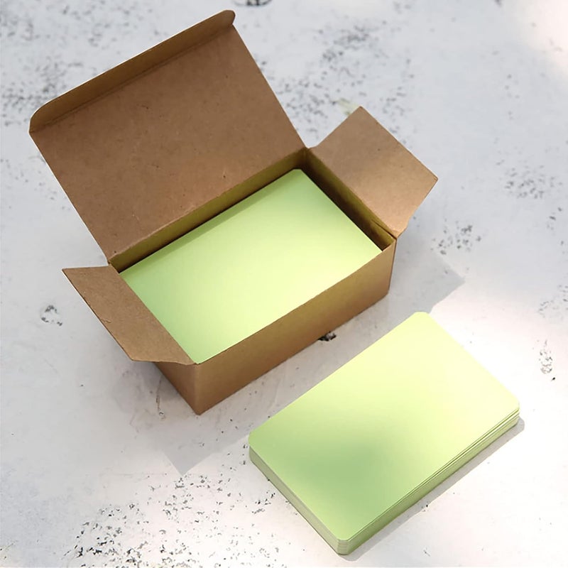 VANRA 300PCS Small Blank Index Cards 3.5x2 inches Note Cards Study Flash Cards, Word Message Gift DIY Cards Kraft Paper Tags (Green, 300/Pack) - Image 4