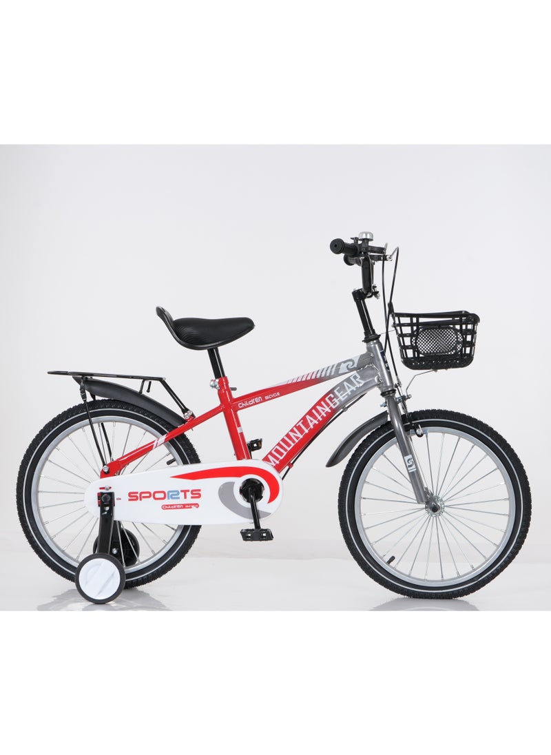 MG - 20 Inch Mountain Gear Children's Bicycle For 4-12 Years Old Kids Bike, High Carbon Steel Frame, Adjustable Seat, Smooth Bearings, Safe and Stable, Boys & Girls Bike, Basket & Rear Seat MG7601 Red - Image 1