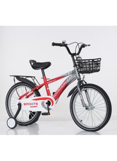 20 Inch Mountain Gear Children's Bicycle For 4-12 Years Old Kids Bike, High Carbon Steel Frame, Adjustable Seat, Smooth Bearings, Safe and Stable, Boys & Girls Bike, Basket & Rear Seat MG7601 Red