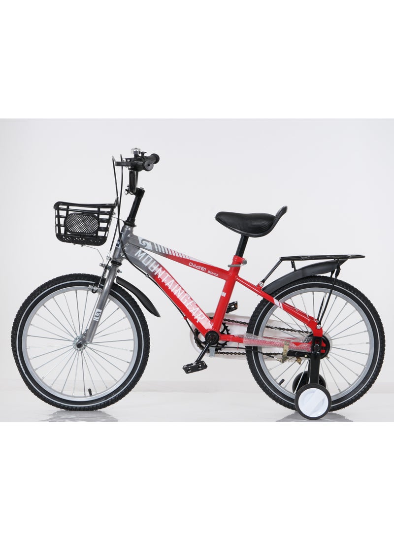 MG - 20 Inch Mountain Gear Children's Bicycle For 4-12 Years Old Kids Bike, High Carbon Steel Frame, Adjustable Seat, Smooth Bearings, Safe and Stable, Boys & Girls Bike, Basket & Rear Seat MG7601 Red - Image 1