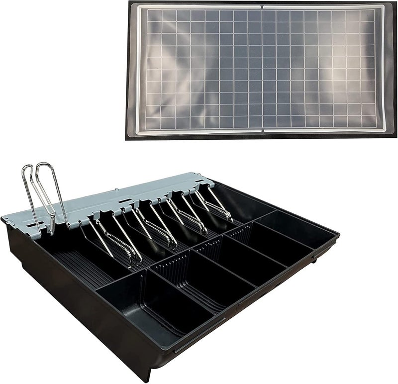 HK SYSTEMS SAM4S Cash Drawer Insert Money Tray Metal Wire Gripper 57 with 160key Wet Cover, 5 Bills and 5 Coins (Bundle) - Image 1