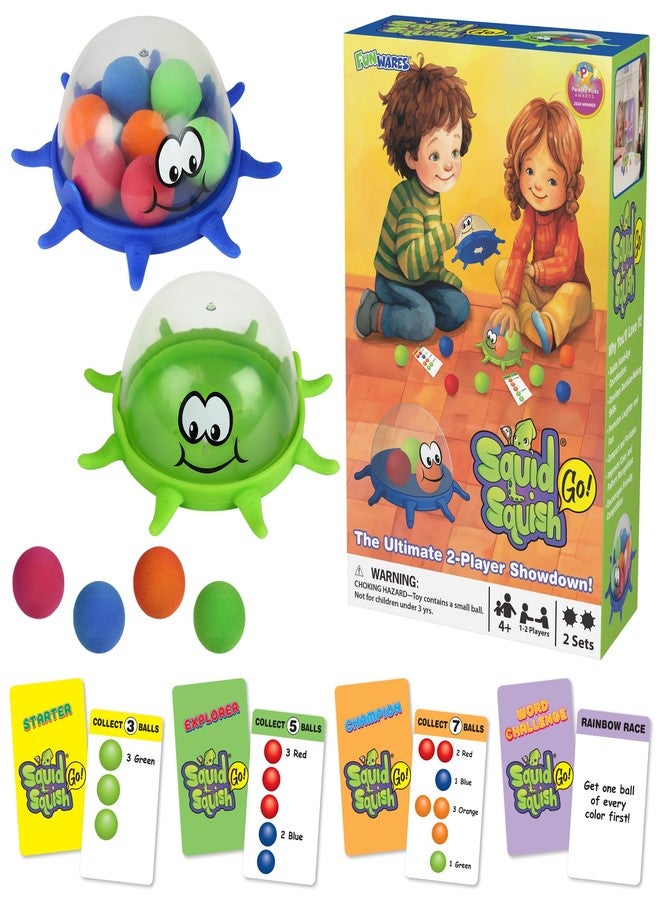 Funwares Colorful Squid Squish: Fast-Paced Floor Game for Kids, Interactive Learning, Hand-Eye Coordination, Counting and Color Game, Active Play, 2-4 Players, Ages 4-8, Go Speed