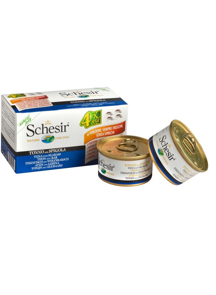 Schesir Tuna With Seabass Dog Wet Food 340G - Image 1
