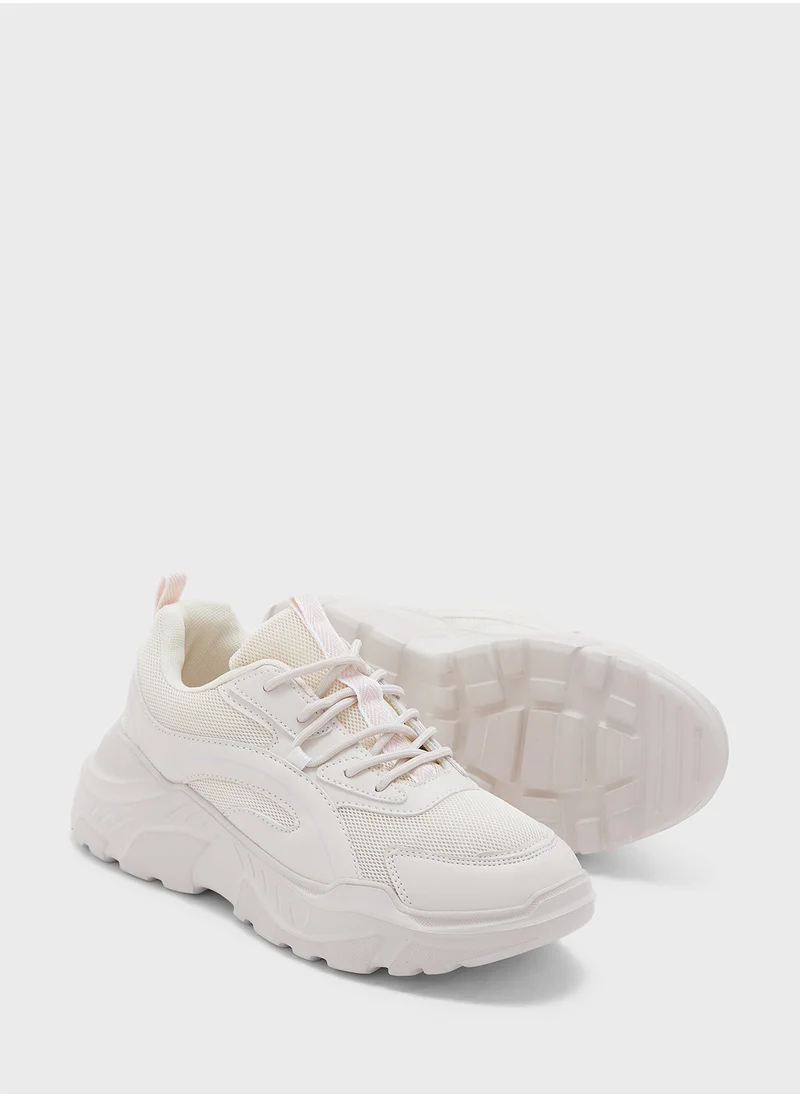 Ginger Chunky Mix Material Sneakers