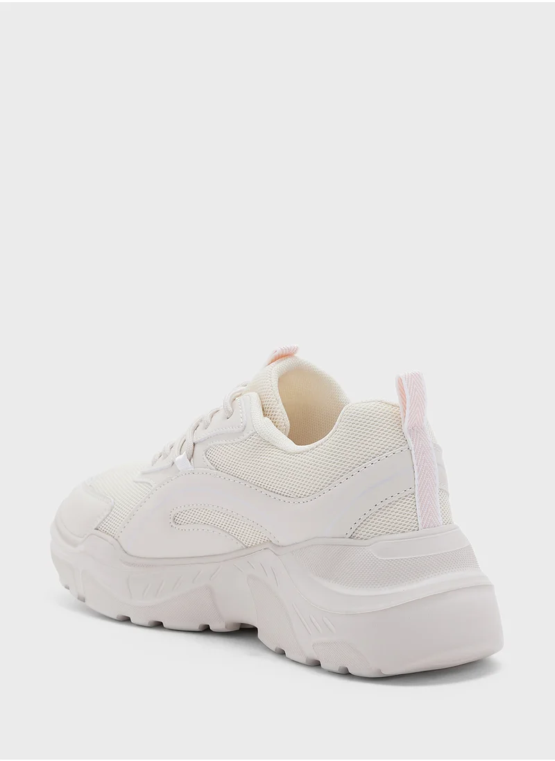 Ginger Chunky Mix Material Sneakers