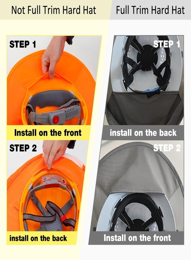 TCCFCCT Hard Hat Sun Shade, Full Brim High Visibility Hard Hat Sun Visor Neck shield and Bandana Face Scarf with Construction Arm Sleeves, Hard Hat Accessories, Hard Hat Not Included, 3 Packs, Camo - Image 5