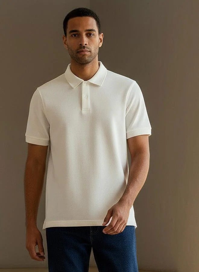 Splash FAV Men Short Sleeve Textured Polo T shirt
