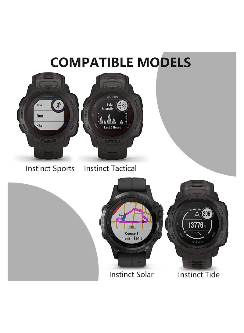 SYOSI Watch Band Waterproof Wristband Strap for Garmin Instinct Soft Silicone Replacement Watch Strap for Garmin Instinct Garmin Instinct 2 Solar Tactical with Adapter Tools - Image 3