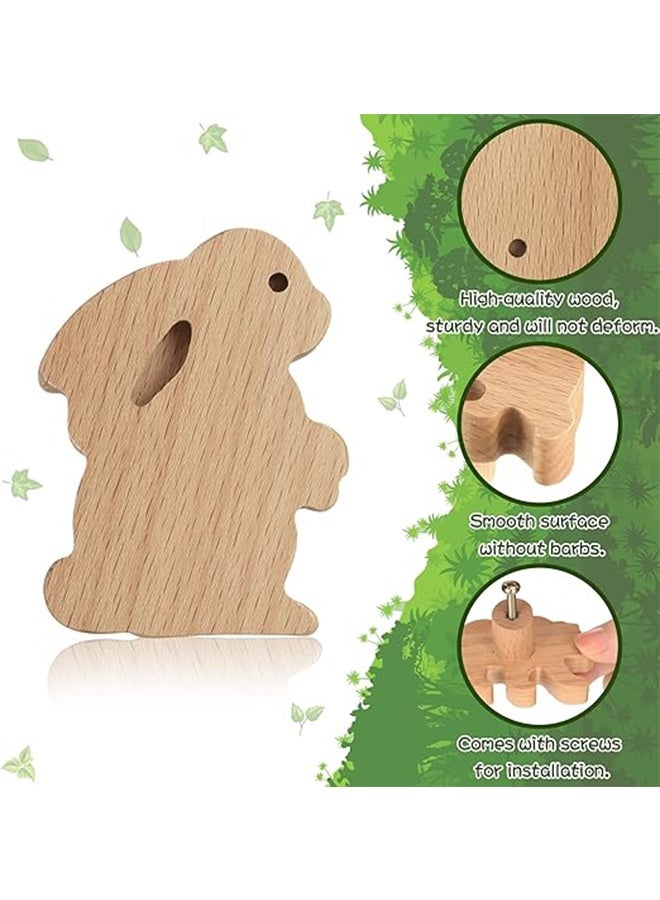 6 Items Wooden Animal Cabinet Knobs, with Screws, Decorative Drawer Pulls & Kids Nursery Furniture Handles - Image 3