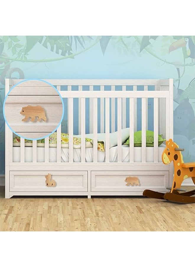 6 Items Wooden Animal Cabinet Knobs, with Screws, Decorative Drawer Pulls & Kids Nursery Furniture Handles - Image 5
